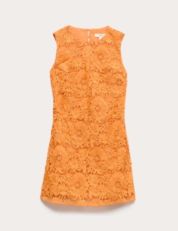 Floral Appliqué Mini Bodycon Dress