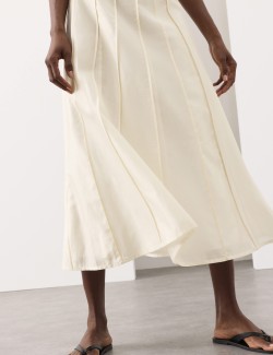 Lyocell Rich Seam Detail Midaxi Dress