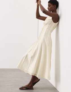 Lyocell Rich Seam Detail Midaxi Dress