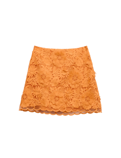 Floral Applique Mini Bodycon Skirt
