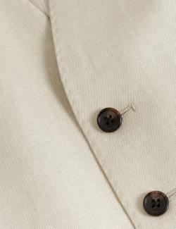 Vesta mírně projmutého střihu ze směsi lnu a hedvábí