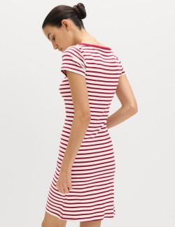 Cotton Rich Striped Mini Column Dress