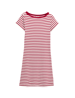 Cotton Rich Striped Mini Column Dress
