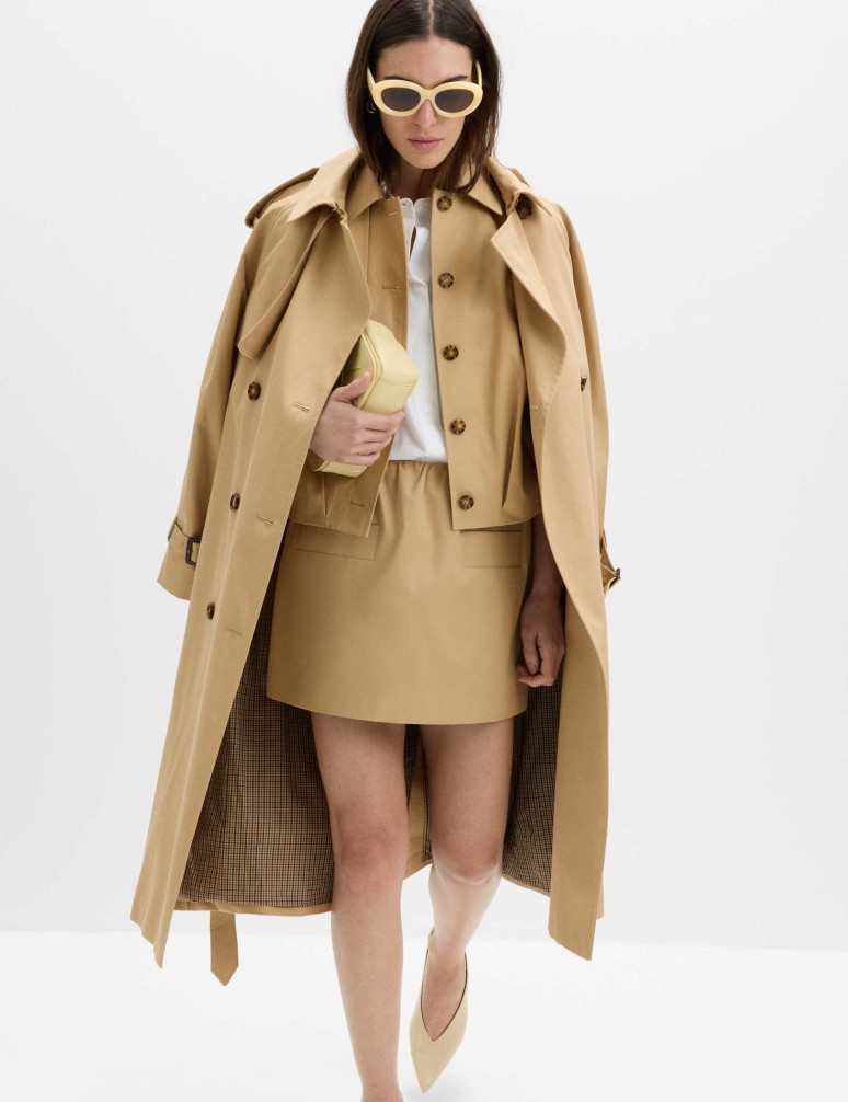 Pure Cotton Twill Mini A-Line Skirt