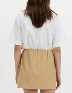 Pure Cotton Twill Mini A-Line Skirt