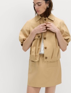 Pure Cotton Twill Mini A-Line Skirt