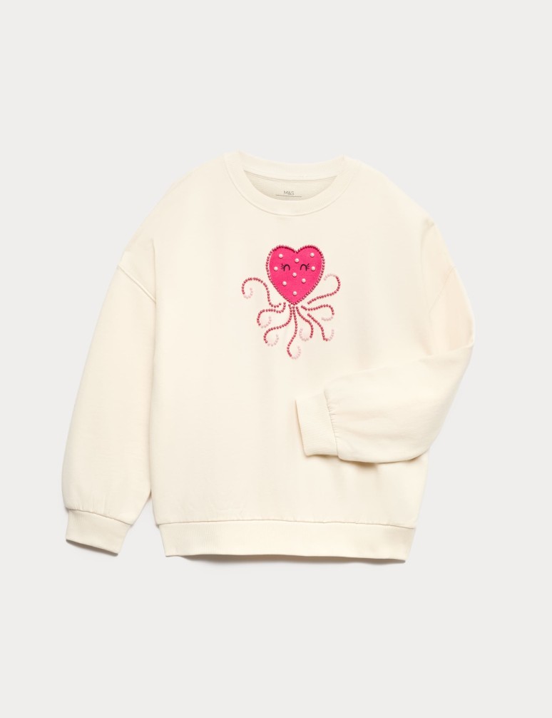 Mikina s vysokým podílem bavlny Heart Squid (4–10 let)