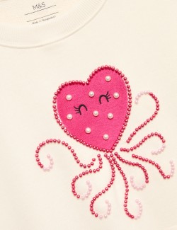 Mikina s vysokým podílem bavlny Heart Squid (4–10 let)