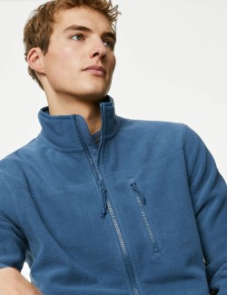 Recycled Fleece Zip Up Funnel Neck Jacket