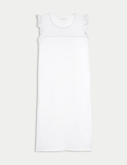 Pure Cotton Broderie Trim Nightdress