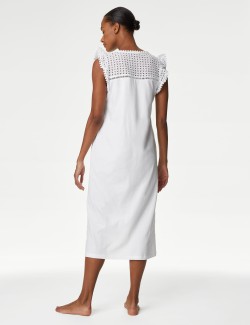 Pure Cotton Broderie Trim Nightdress