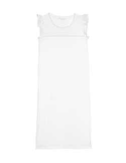 Pure Cotton Broderie Trim Nightdress