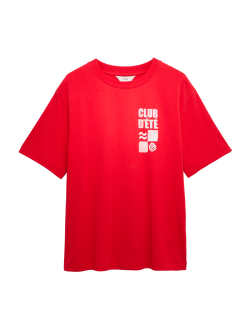 Cotton Rich Graphic Oversized T-Shirt