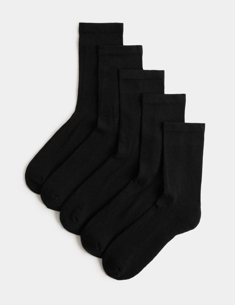 5pk Cotton Rich Ultimate Comfort Ankle High Socks