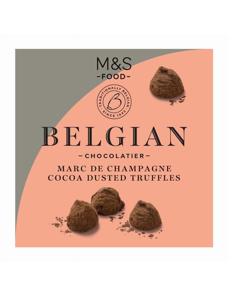 Pralinky z belgické hořké čokolády s příchutí Marc de Champagne
