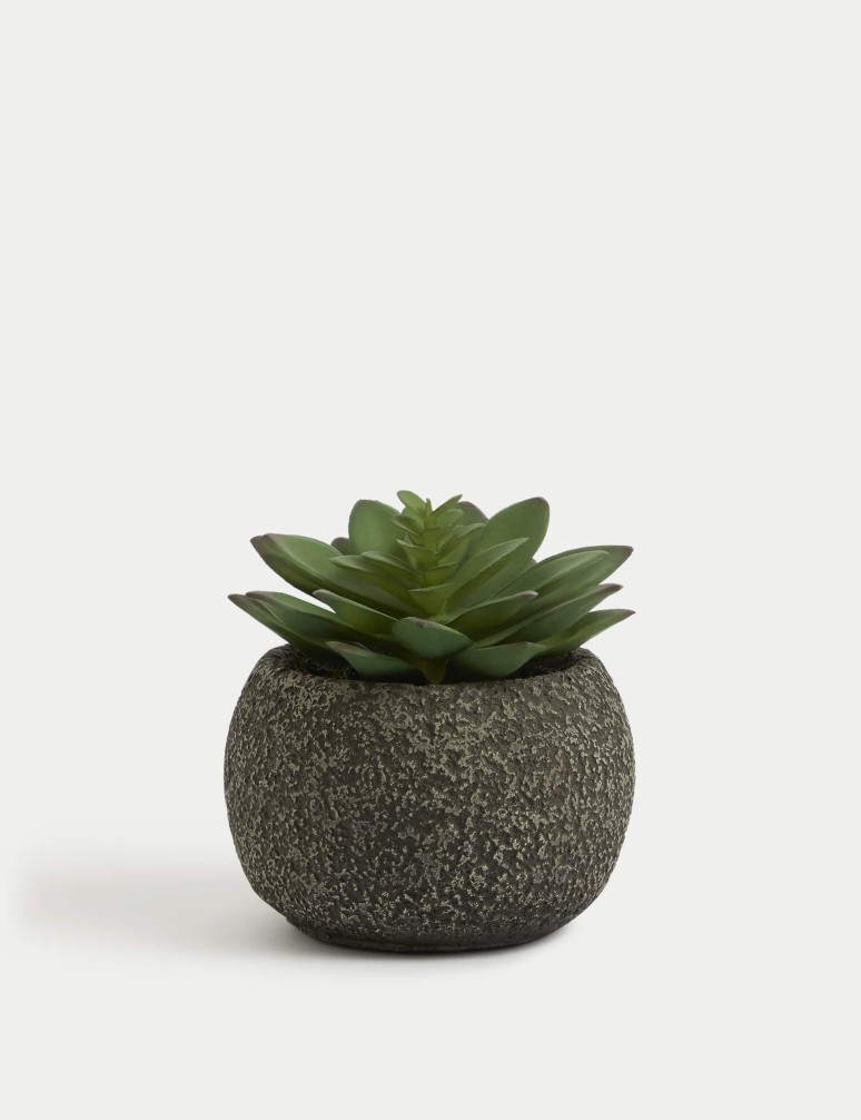 Artificial Mini Succulent in Concrete Pot