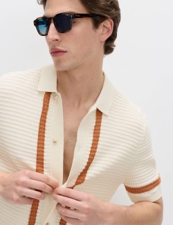 Pure Cotton Tipped Knitted Polo Shirt