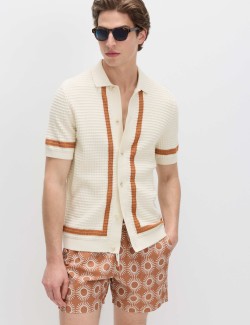 Pure Cotton Tipped Knitted Polo Shirt