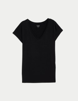 Cotton Rich V-Neck Relaxed Longline T-Shirt