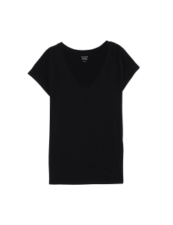 Cotton Rich V-Neck Relaxed Longline T-Shirt