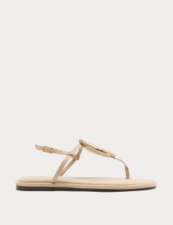 Trim Ankle Strap Flat Sandals