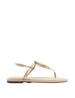 Trim Ankle Strap Flat Sandals