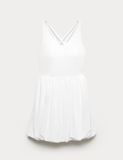 Strappy Back Bubble Hem Tennis Dress