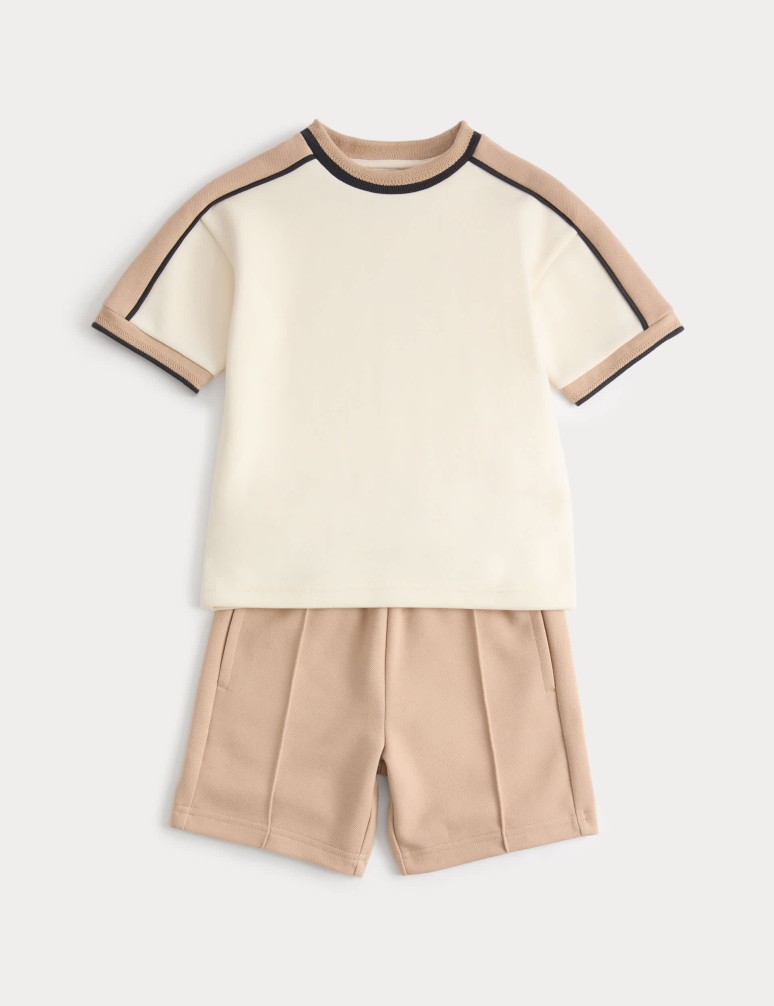 Outfit piké trička a šortek ze směsi bavlny (2–10 let)