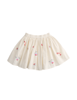 Vyšívaná mini sukně s vysokým obsahem bavlny (2-10 let)