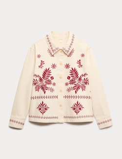 Pure Cotton Embroidered Overshirt