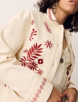 Pure Cotton Embroidered Overshirt