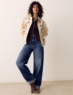 Pure Cotton Embroidered Overshirt