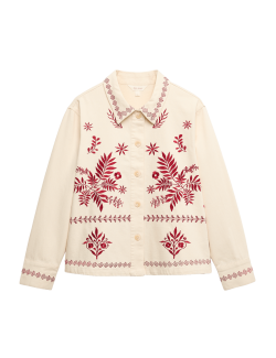 Pure Cotton Embroidered Overshirt