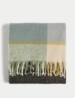 Faux Mohair Checked Throw