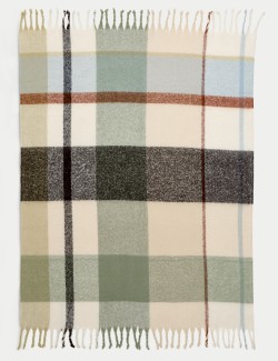 Faux Mohair Checked Throw