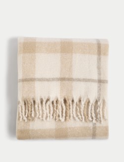 Faux Mohair Checked Throw