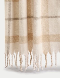 Faux Mohair Checked Throw