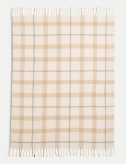 Faux Mohair Checked Throw