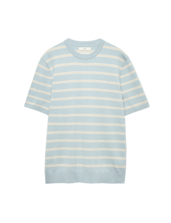Cotton Rich Striped Knitted T-Shirt