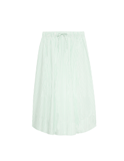 Pure Cotton Striped Midi Circle Skirt