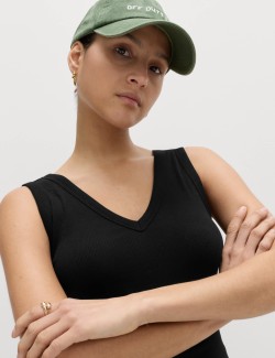 Cotton Rich V-Neck Midi Column Dress