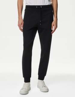 Cuffed Cotton Blend Zip Pocket Joggers