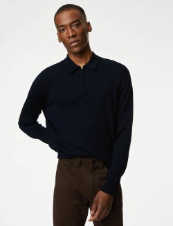 Pure Extra Fine Merino Wool Knitted Polo