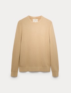 Pure Cotton Textured Crew Neck Jumper