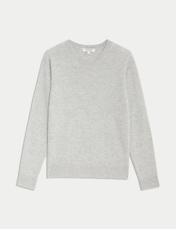 Pure Cashmere Textured Crew Neck Jumper