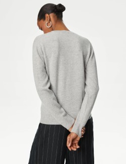 Pure Cashmere Textured Crew Neck Jumper