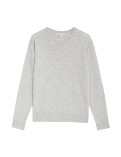 Pure Cashmere Textured Crew Neck Jumper