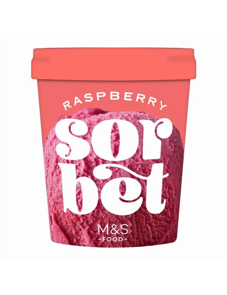 Malinový sorbet s malinovým protlakem