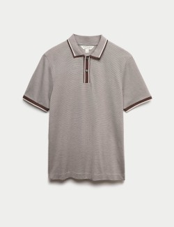 Pure Cotton Jacquard Polo Shirt