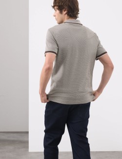 Pure Cotton Jacquard Polo Shirt